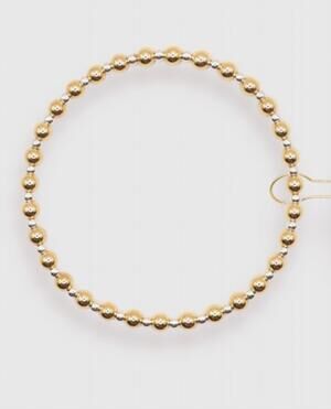 NEW BEADED BLONDES women's mini katy bracelet in gold w/ silver
